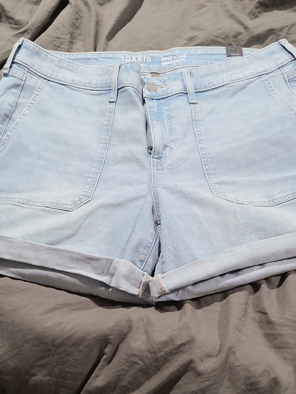 torrid Very Light Blue Roll-Cuff Denim Shorts